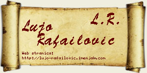 Lujo Rafailović vizit kartica